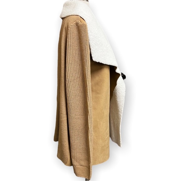 SIENNA SAGE SHEARLING SUEDE OPEN CARDIGAN - Picture 5 of 7